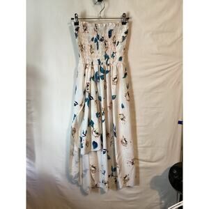 1168 Hi-Low Sundress Women Sexy Elegant Pleated Tube Top Dress Small Floral